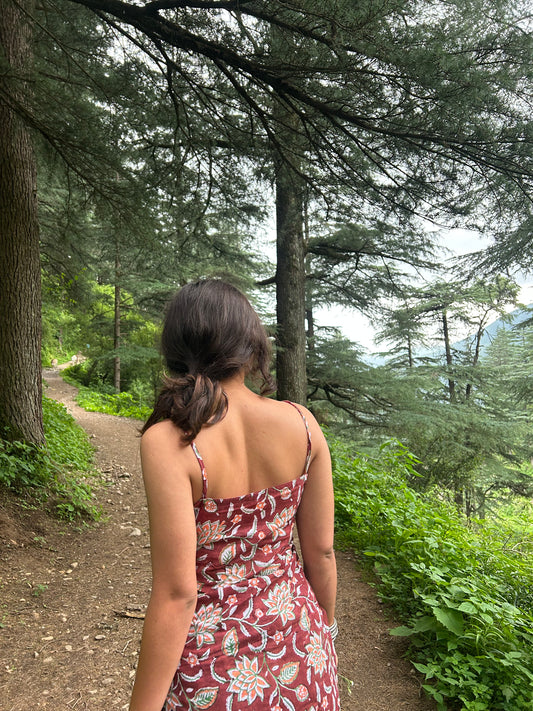 Hand Block Sleeveless Kurti