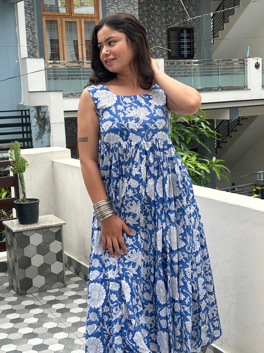 Blue Cotton Kurta Pant Set