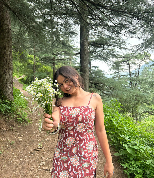 Hand Block Sleeveless Kurti