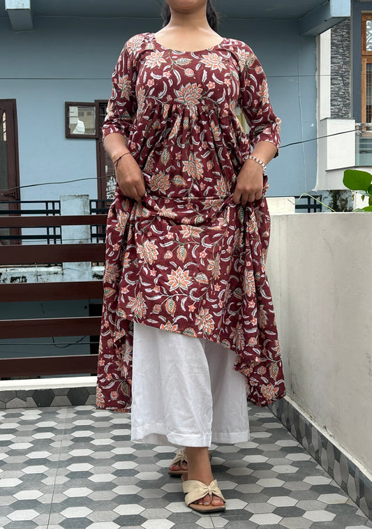 Hand Block Printed Frocksuit For Girls